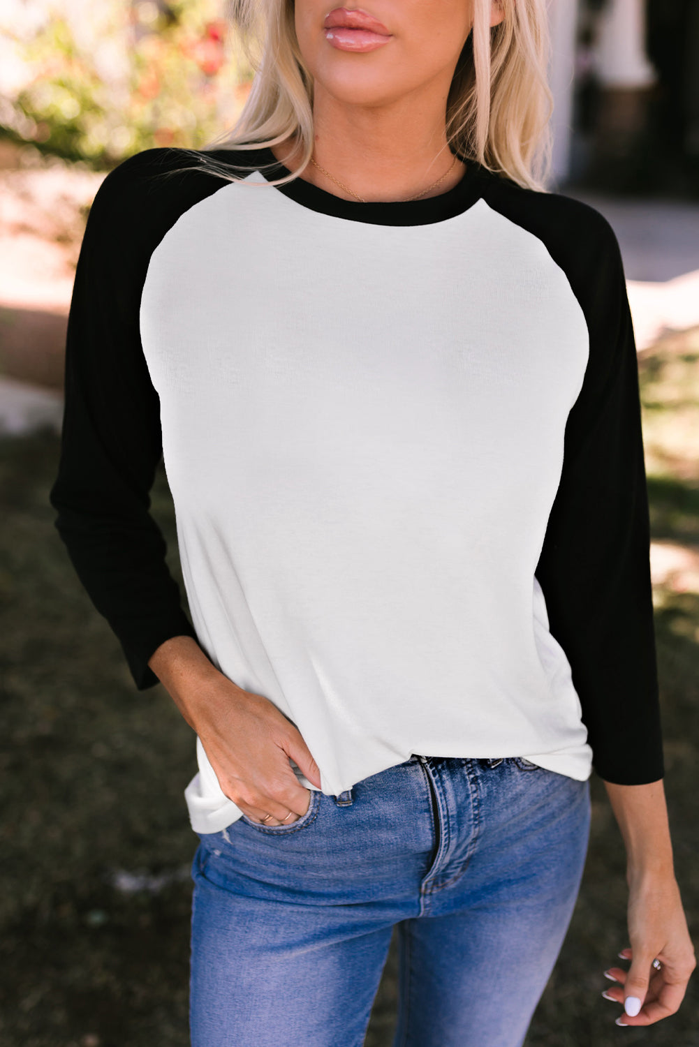 Gornji dio pulovera s raglan rukavima u crnoj boji