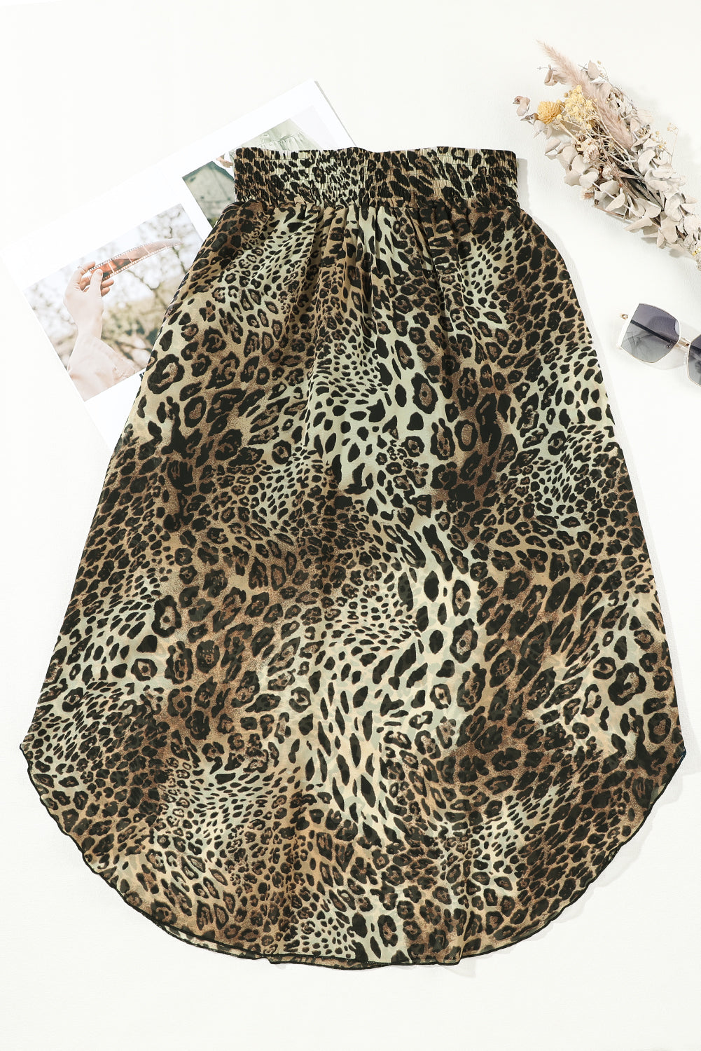 Leopard suknja začepljenog struka