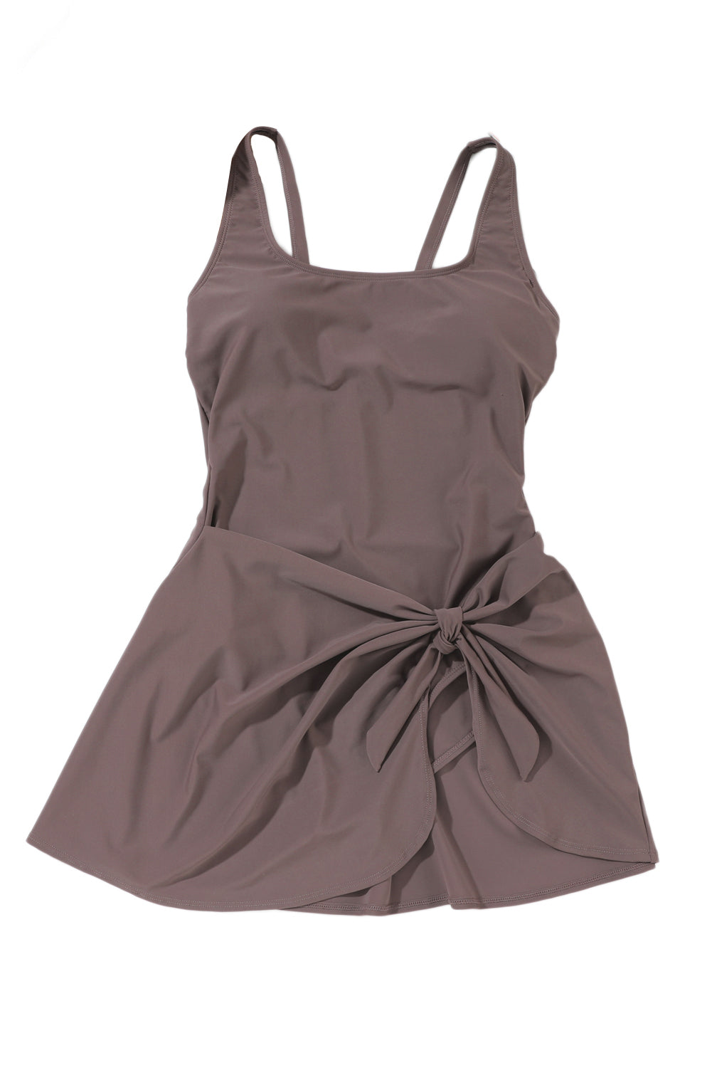 Jednodijelna haljina za kupanje s rascjepkanom suknjom s čvorovima