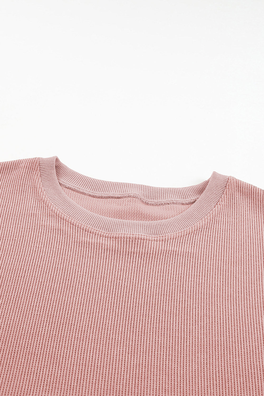 Ružičasta majica s okruglim izrezom na užetu veće veličine