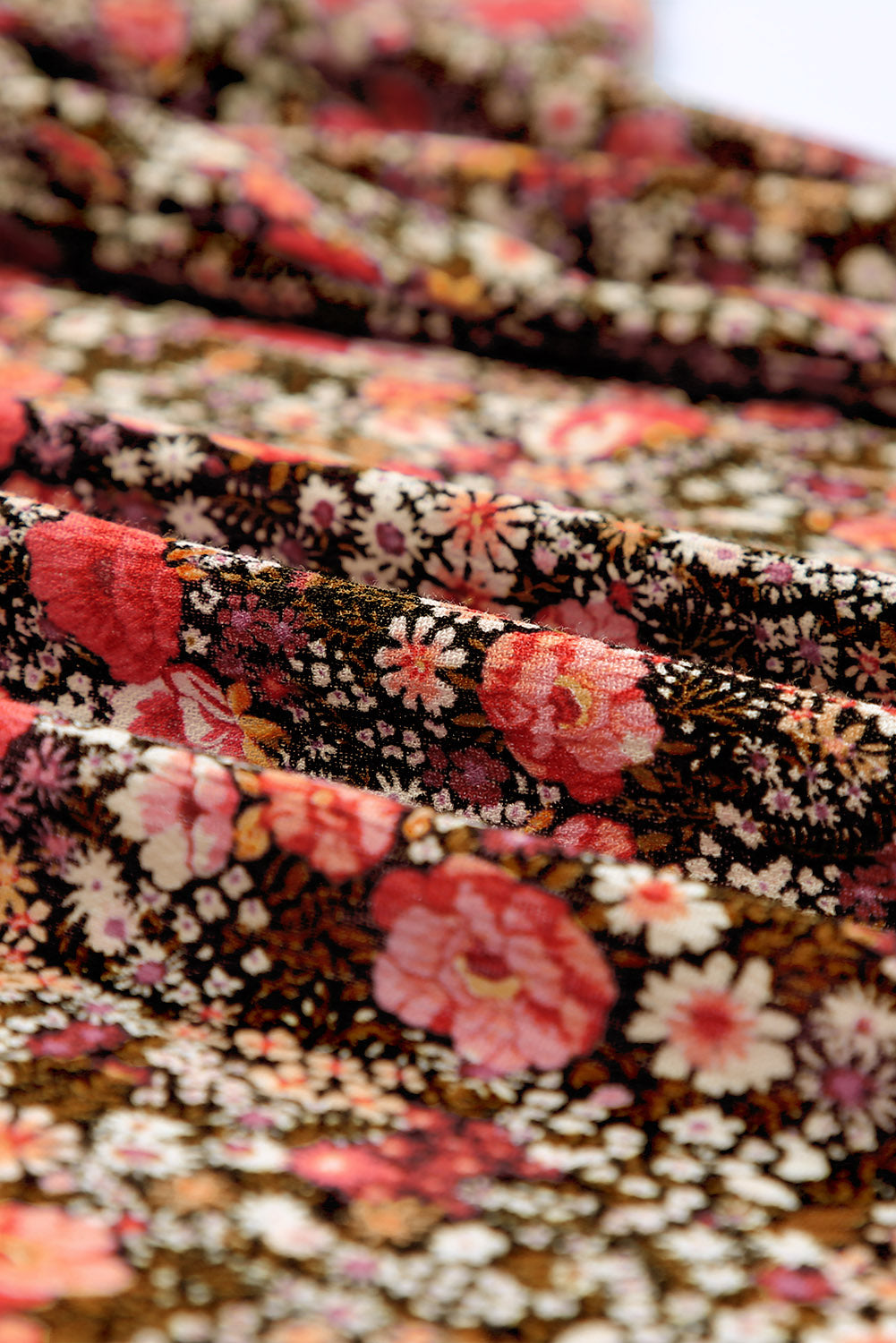 Višebojni otvoreni prednji boho kimono s cvjetnim printom