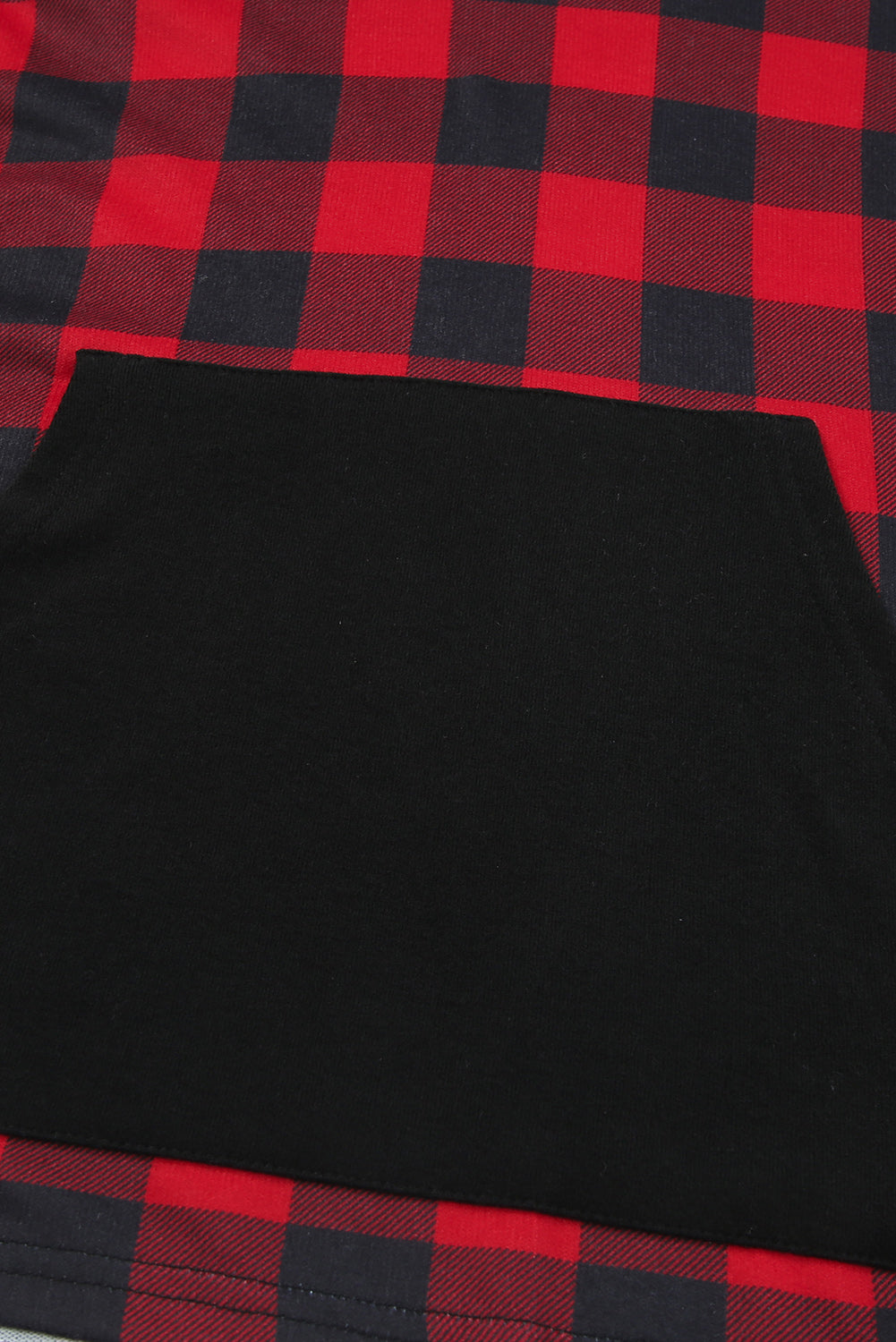 Vatreno crvena karirana majica s kapuljačom u obliku klokana sa šljokicama