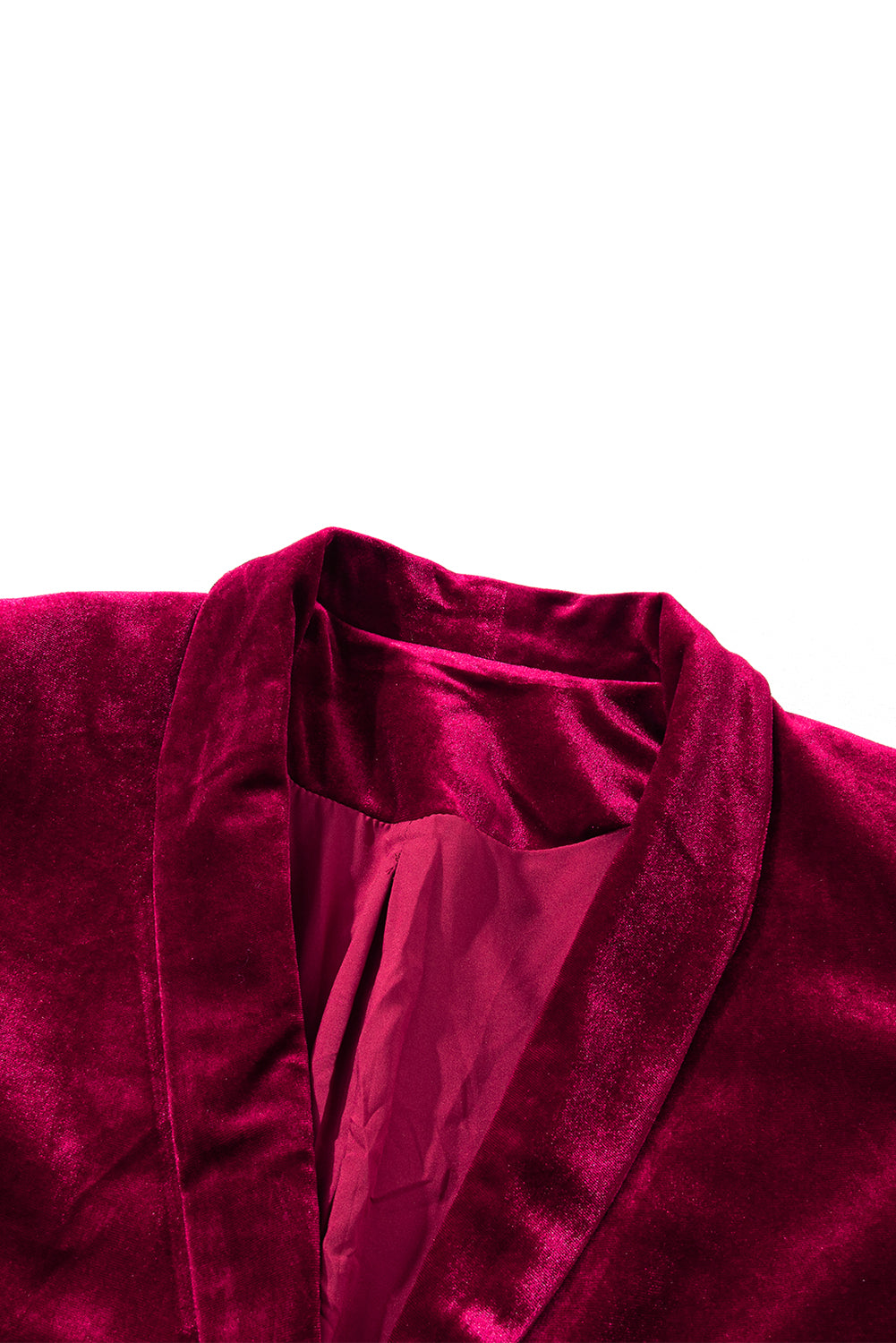 Crveni ležerni sako od baršuna s džepovima