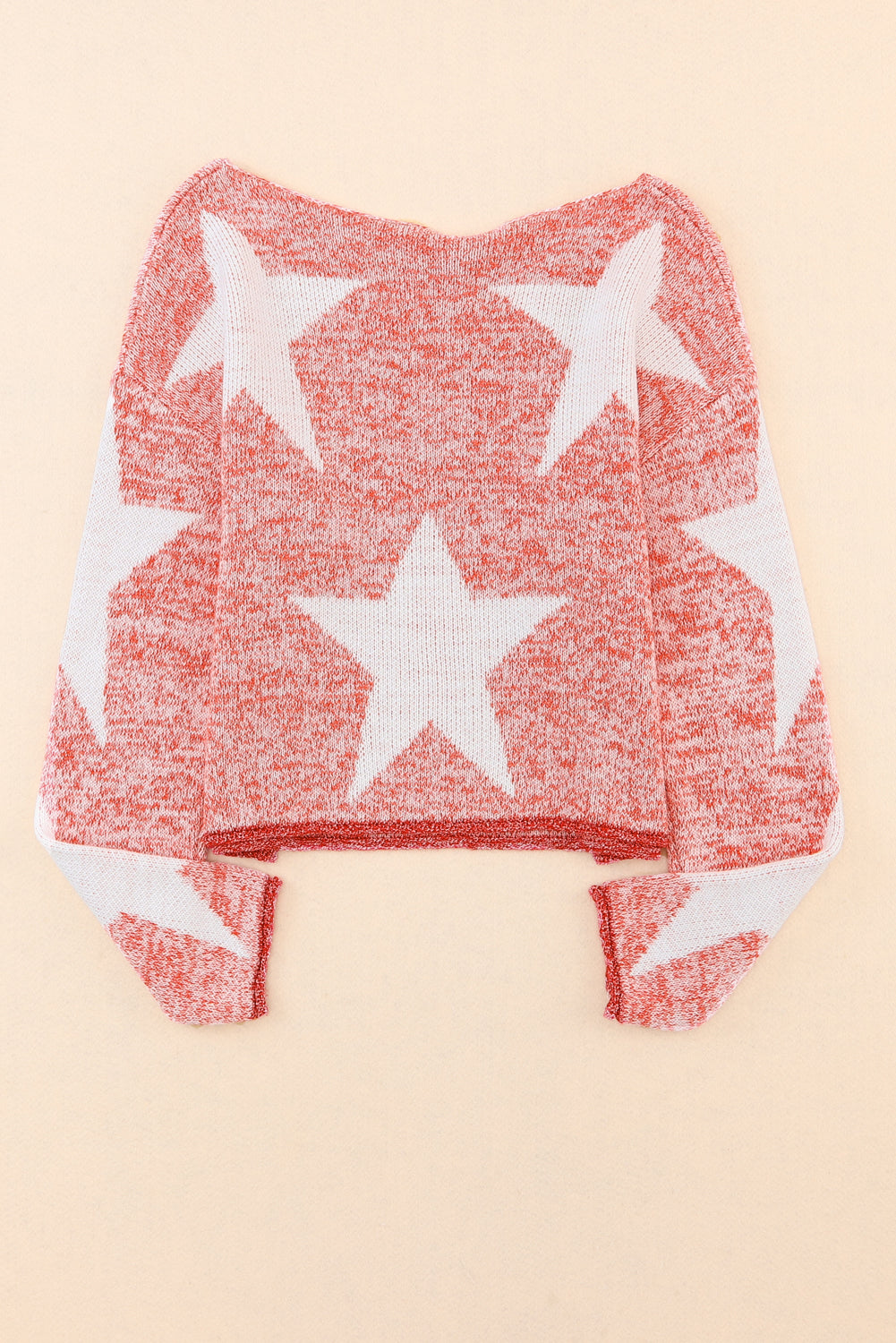 Ležerni pleteni pulover s velikim zvijezdama