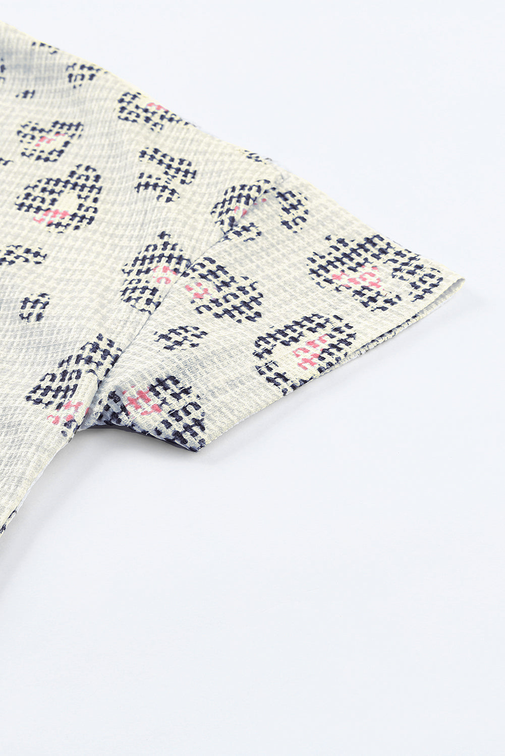 Leopard Waffle Knit Short Sleeve Top
