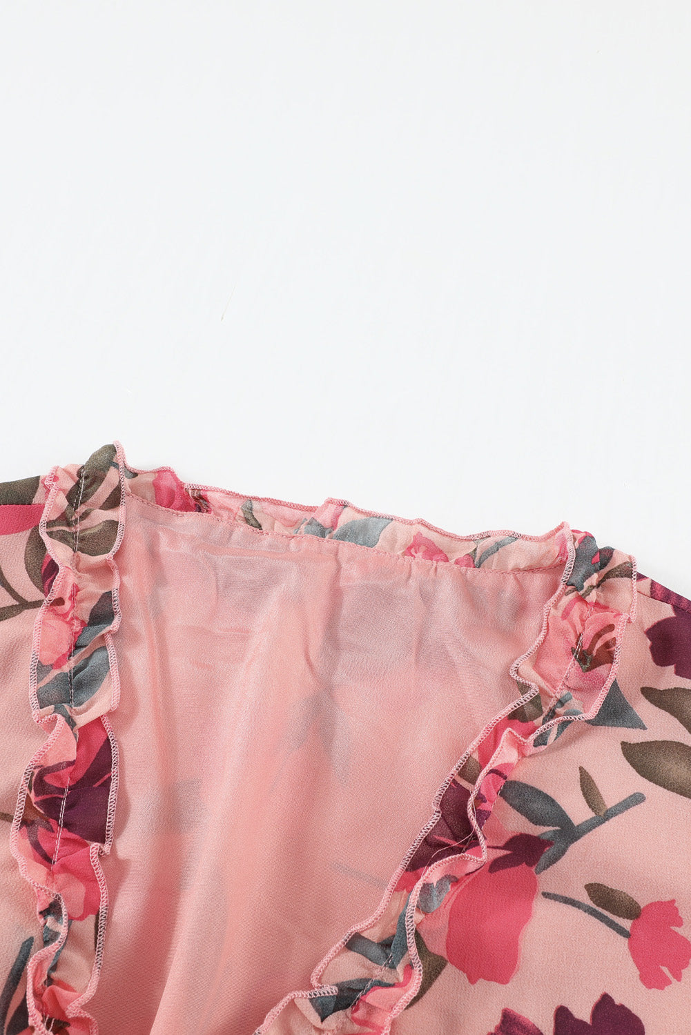 Večbarvna maksi obleka z naborki iz divjega lotosa
