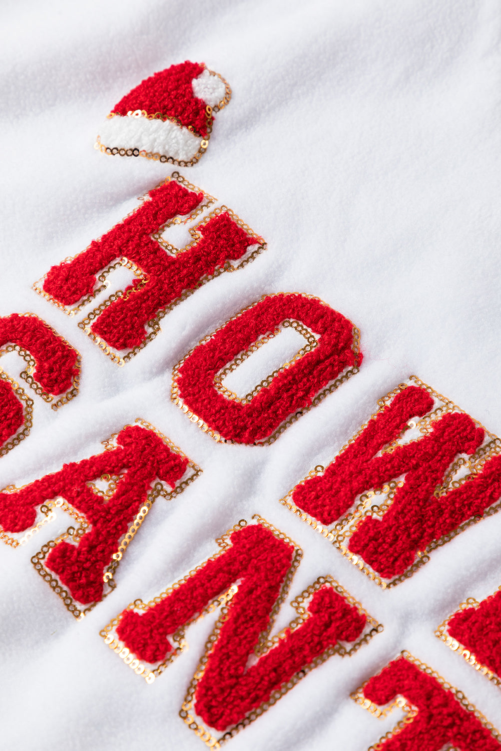 Weißes HOWDY SANTA Baggy-Sweatshirt mit Chenille-Buchstaben