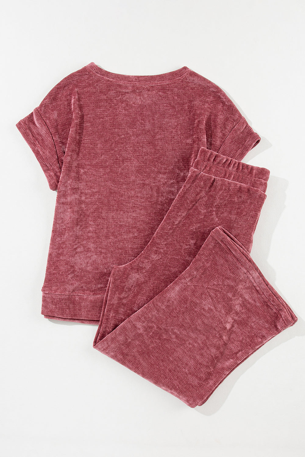 Komplet kratkih rokavov in kratke hlače Rose Pink Mineral Wash Corduroy