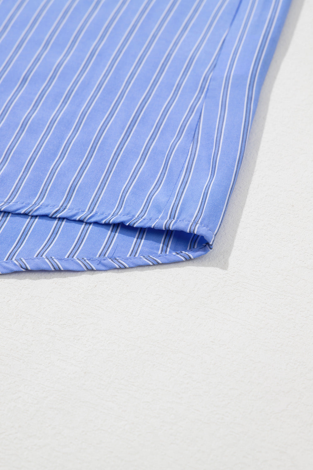 Blue Stripe Button Up Oversized Casual Shirt