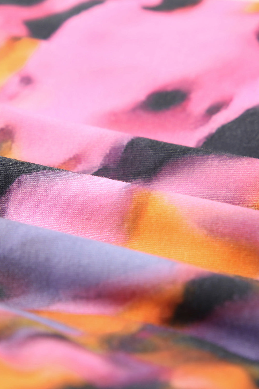 Mini abito aderente twist con stampa tie-dye multicolore