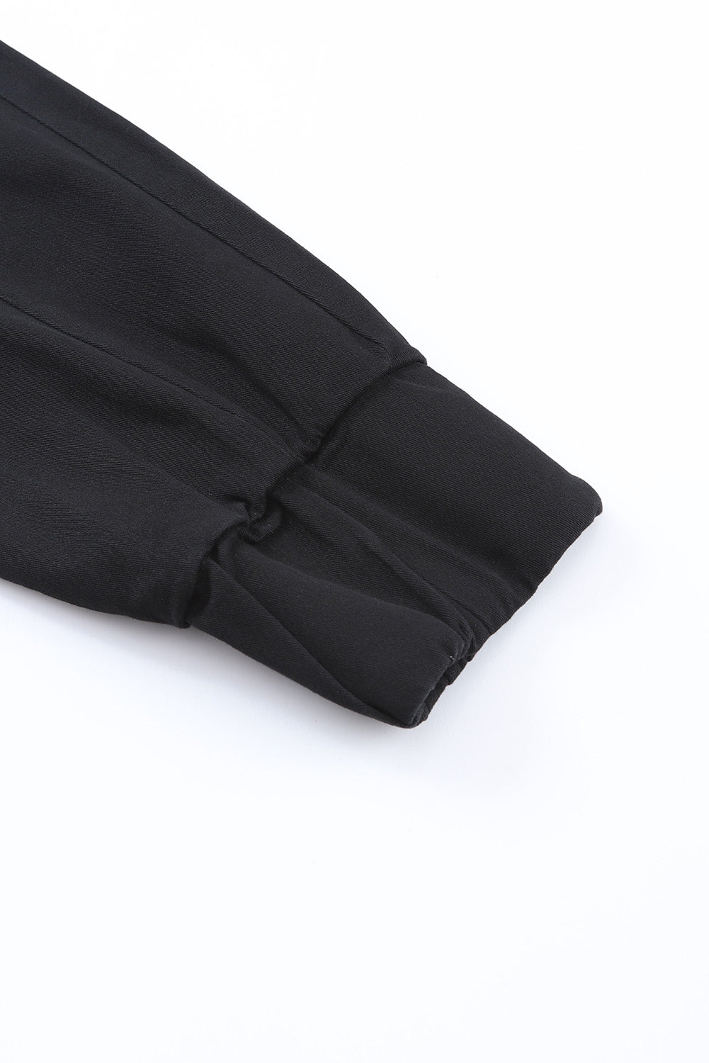 Pantaloni neri con tasche con coulisse a vita alta