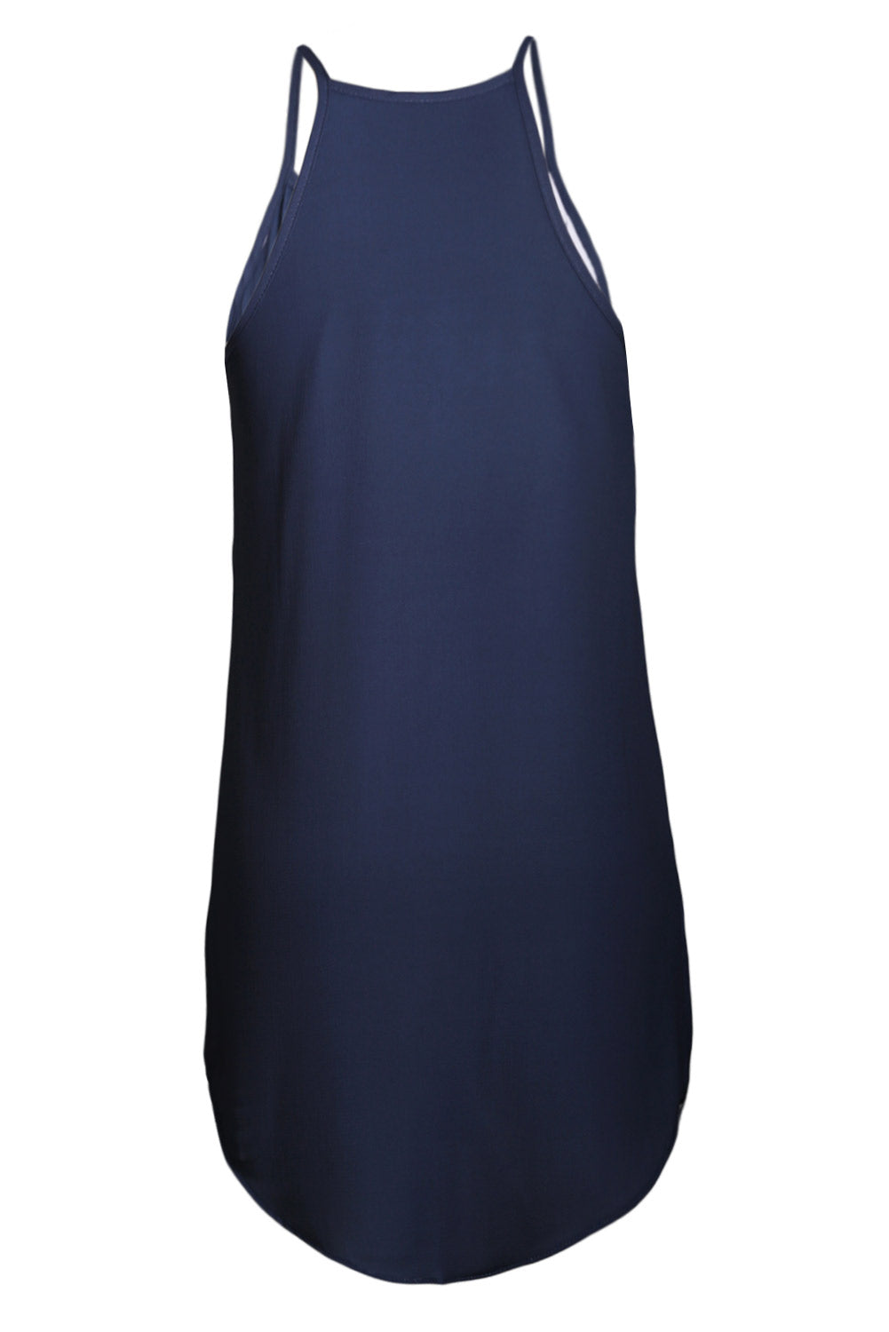 Marineblaues ärmelloses Kleid mit Blooming-Pfingstrosen-Print