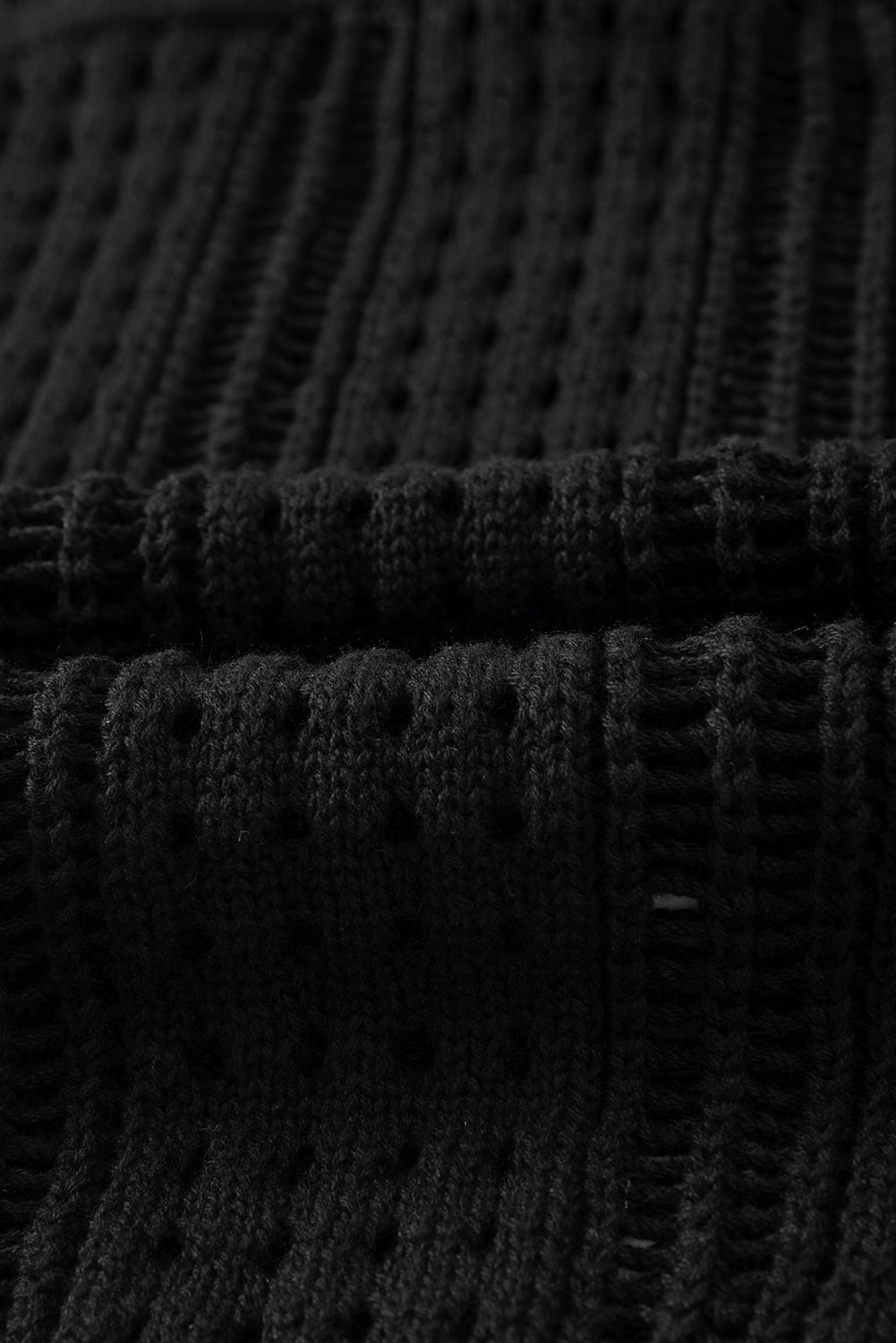 Robe de plage noire sans manches ajourée au crochet avec cordon de serrage