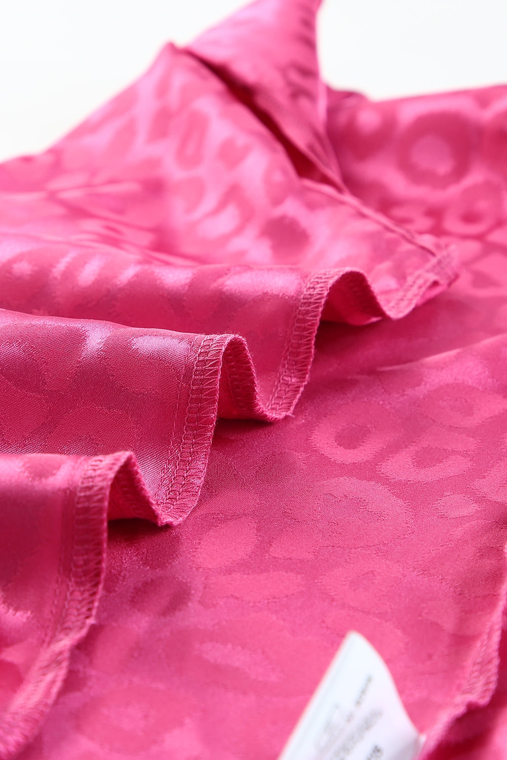 Canotta leopardata in raso rosa