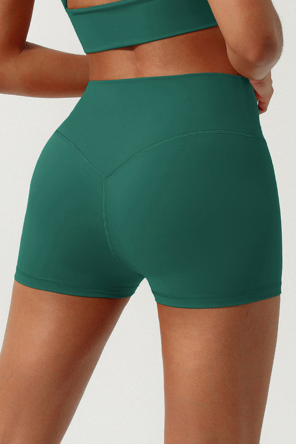 Evergreen geraffte Aktiv-Sportshorts mit hoher Taille