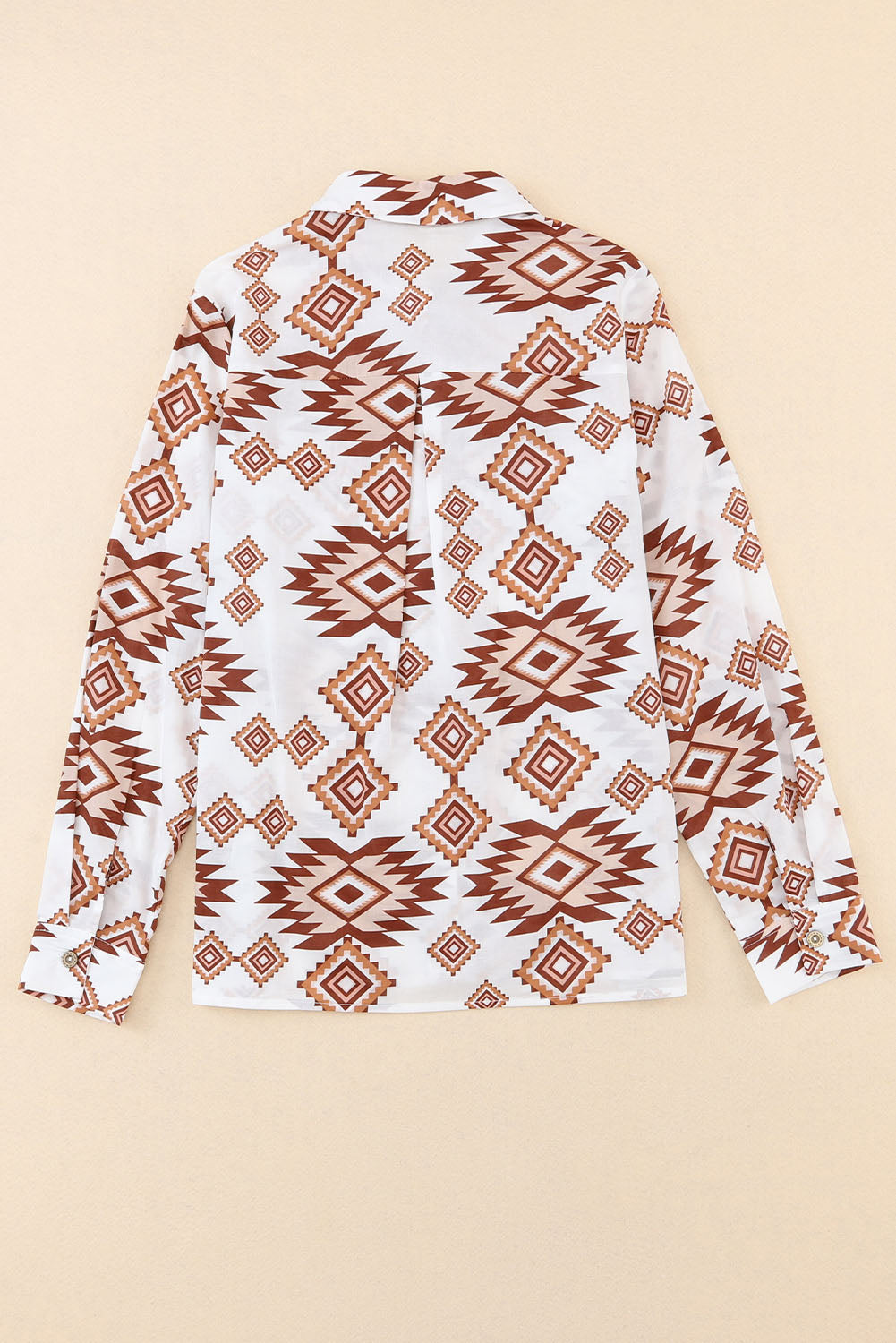 Bela srajca z žepom in gumbi z zahodnim azteškim vzorcem