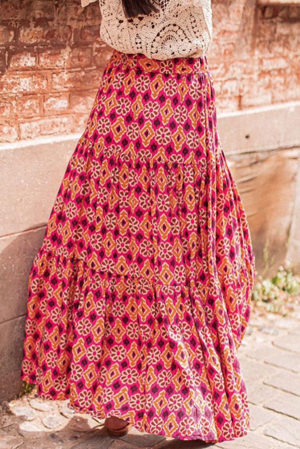Rose Vintage Boho cvjetni print višestruka suknja