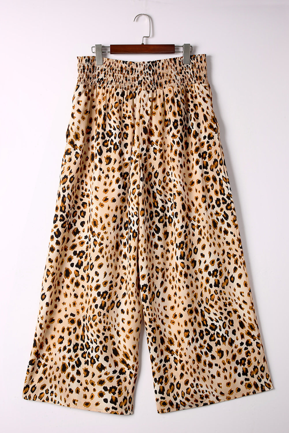 Dimljene hlače sa širokim nogavicama visokog struka u obliku leoparda velike veličine