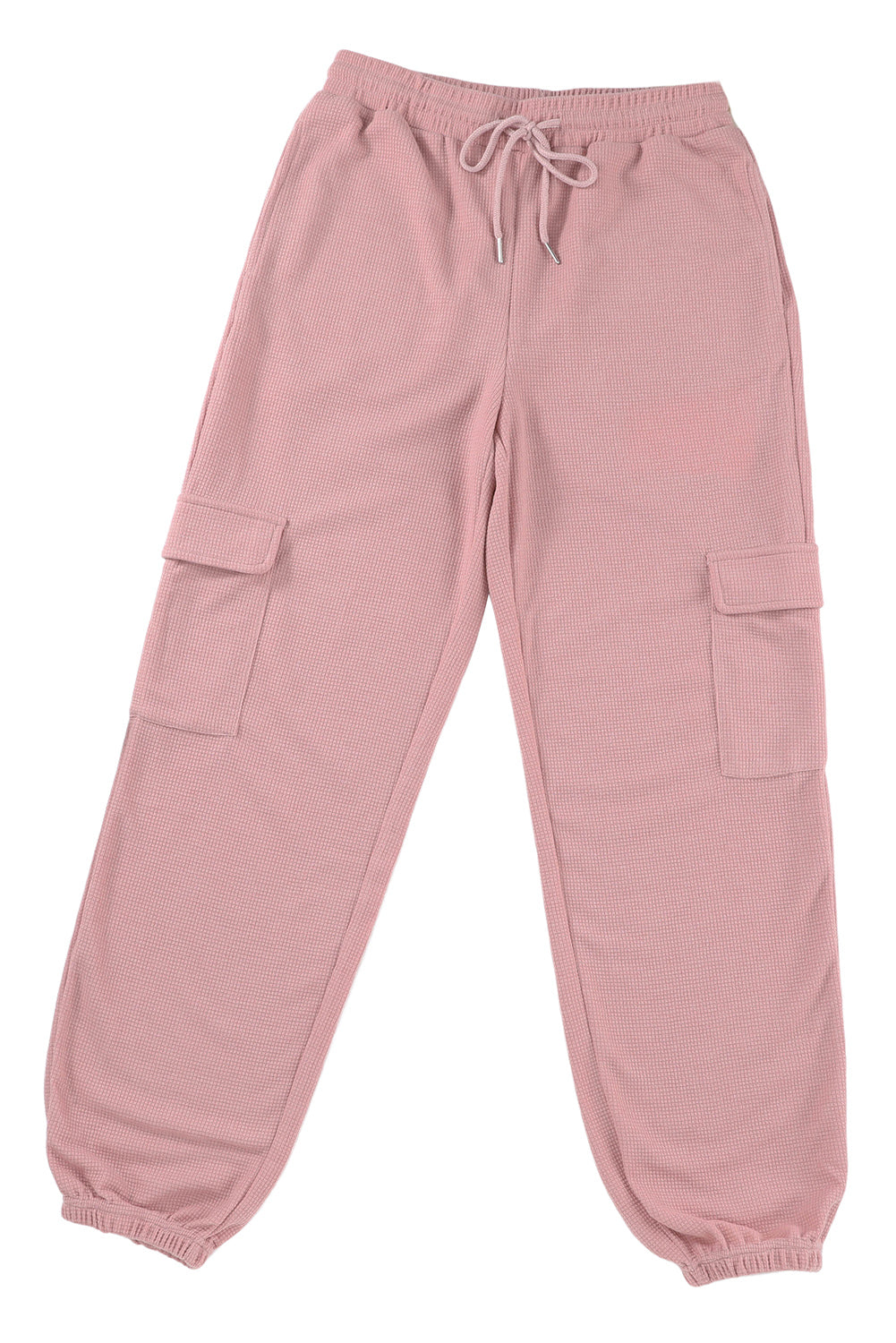 Pantalon de jogging rose à poche cargo et texture gaufrée