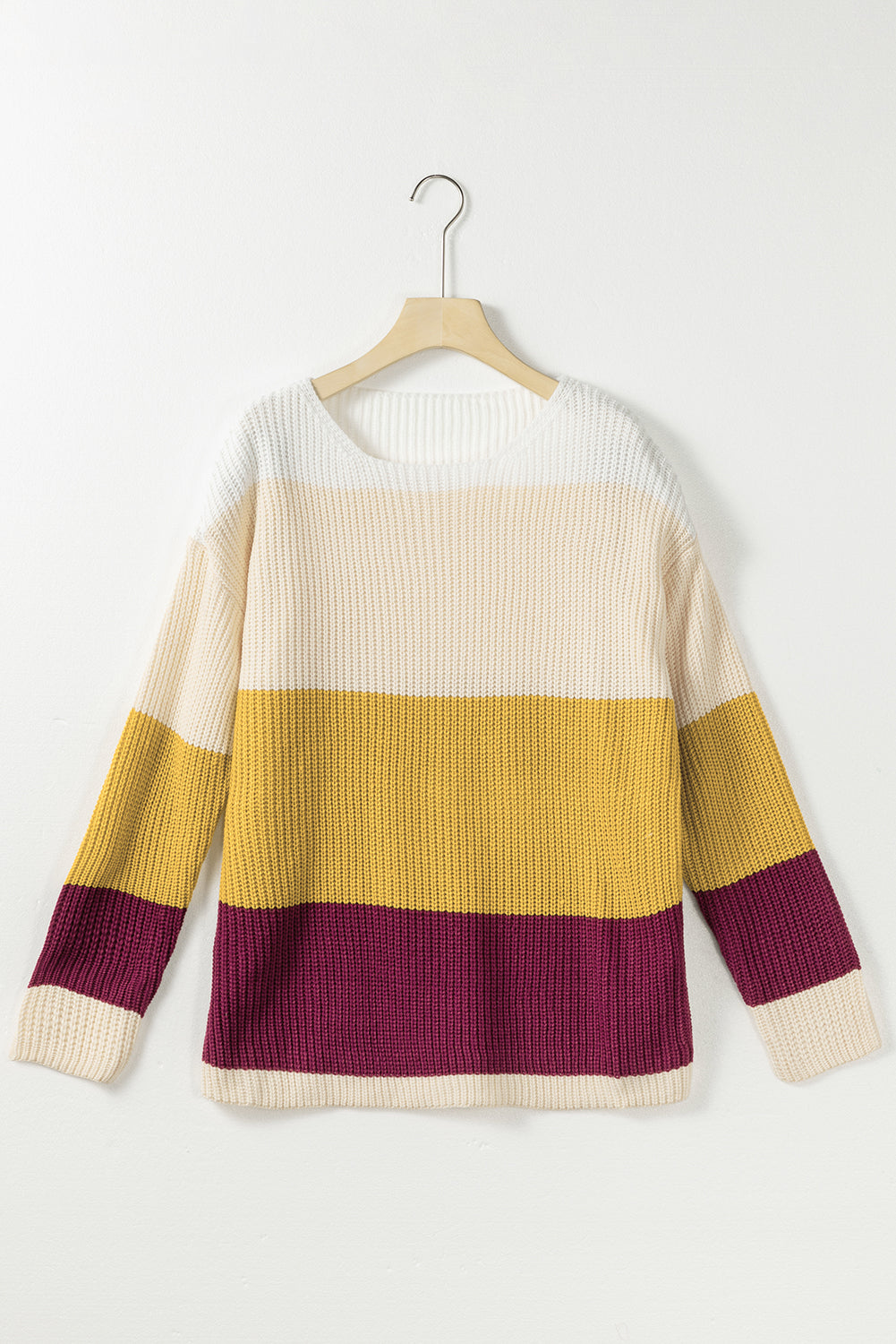 Višebojni prugasti pulover u boji