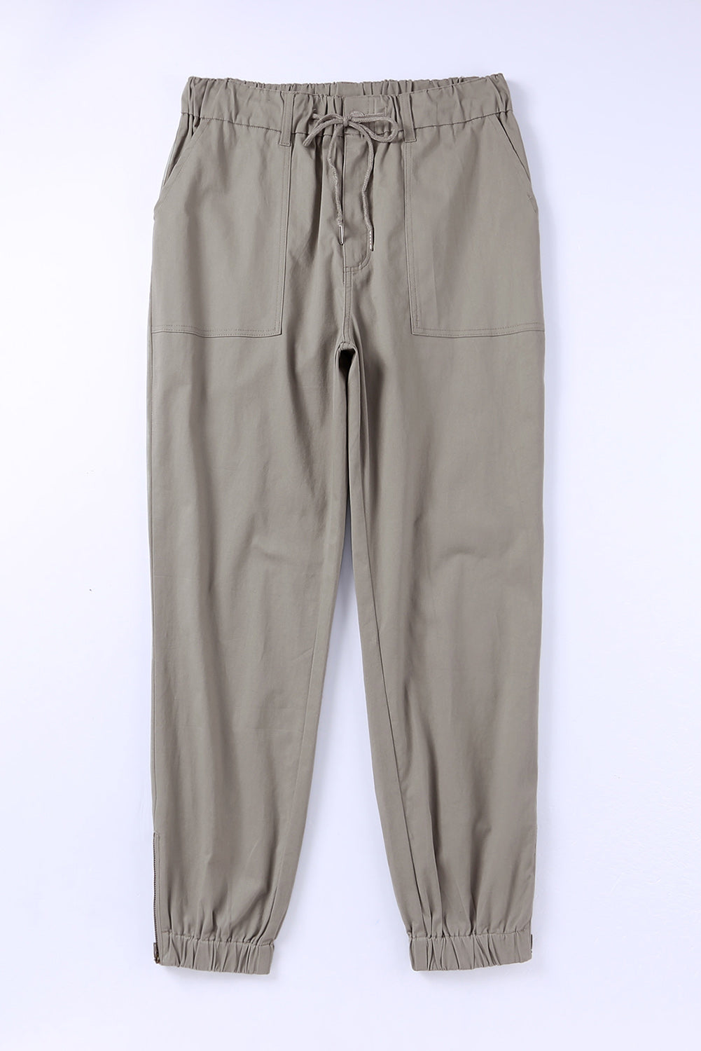 Green Slim Fit Pocketed Twill Jogger Pants