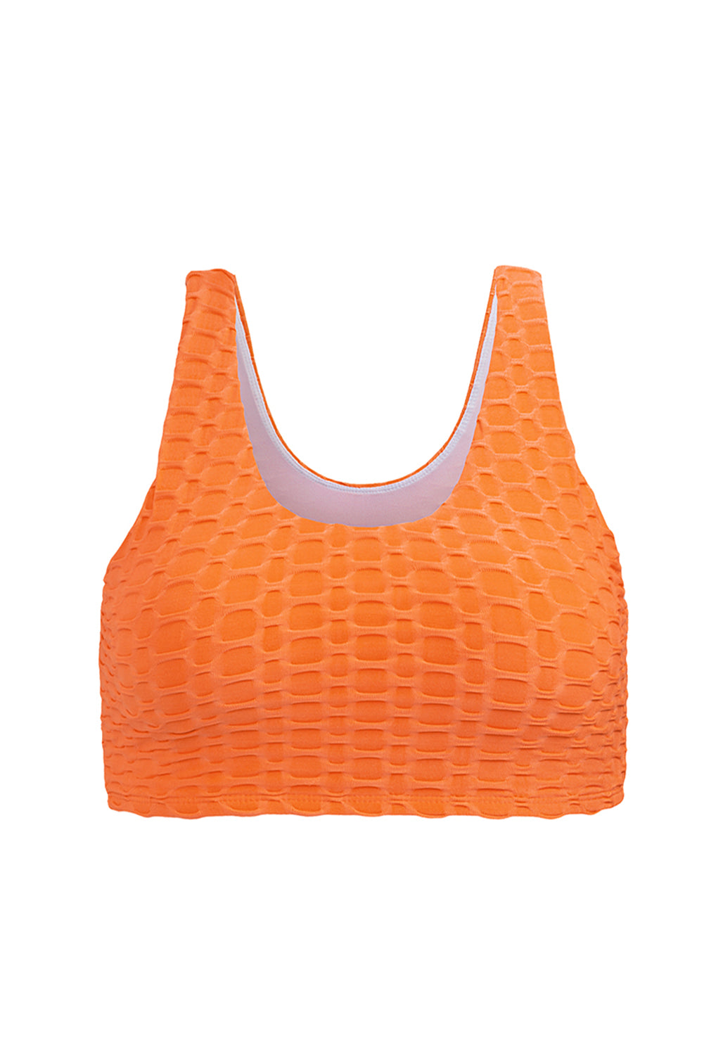 Haut de maillot de bain texturé orange Honey Comb
