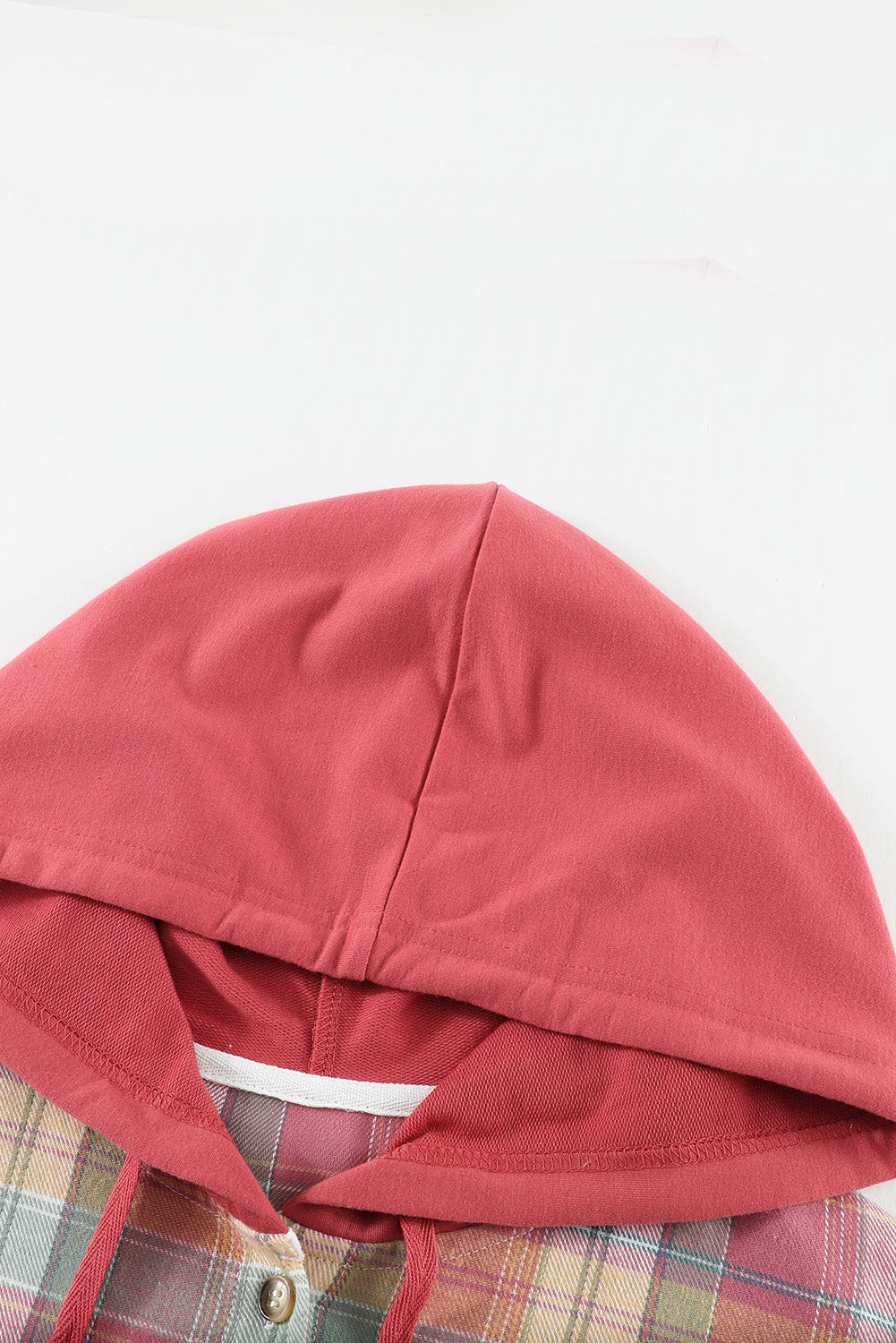 Veste à capuche à carreaux rouge vif avec cordon de serrage