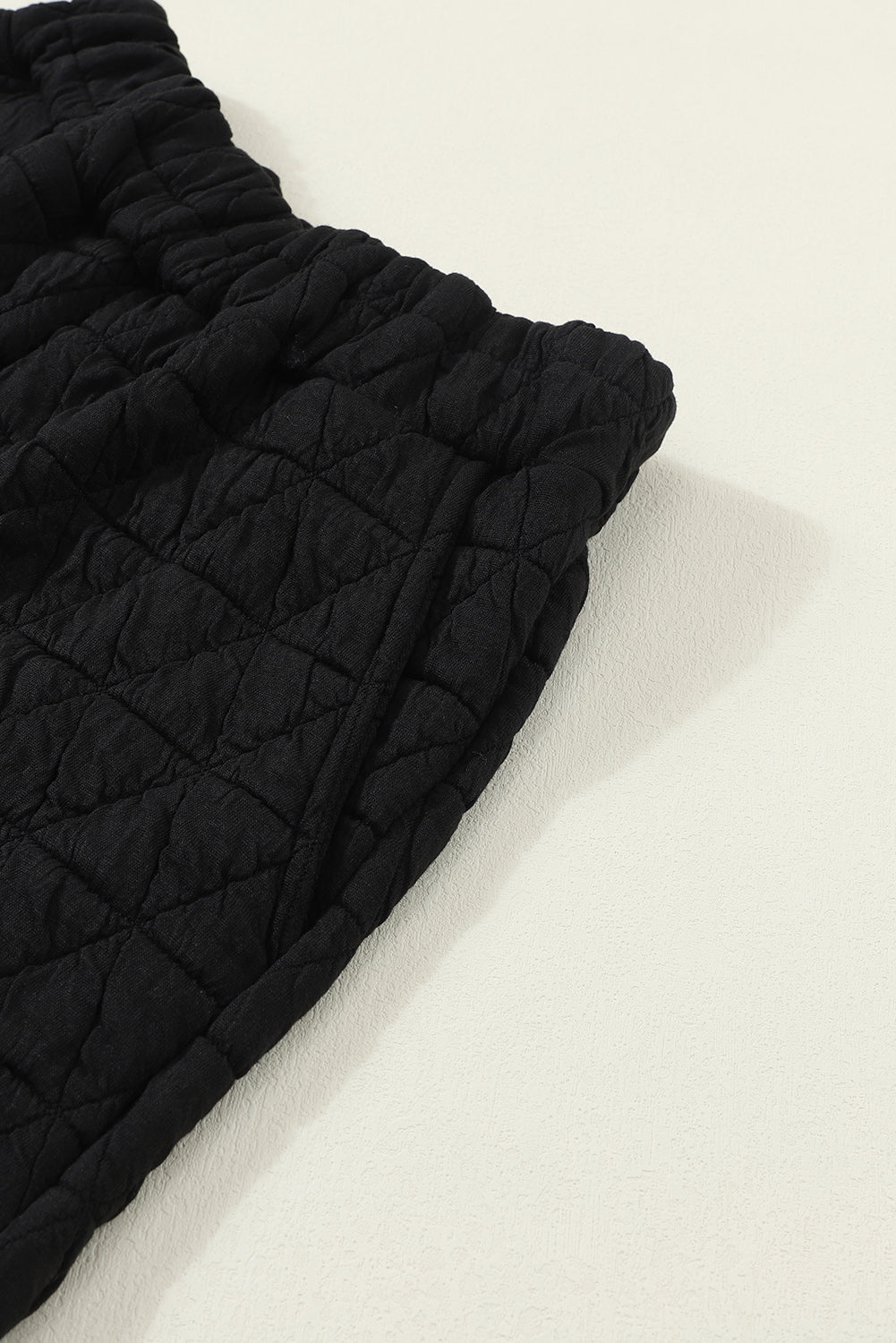 Dark Grey Solid Quilted Pullover and Pants Outfit