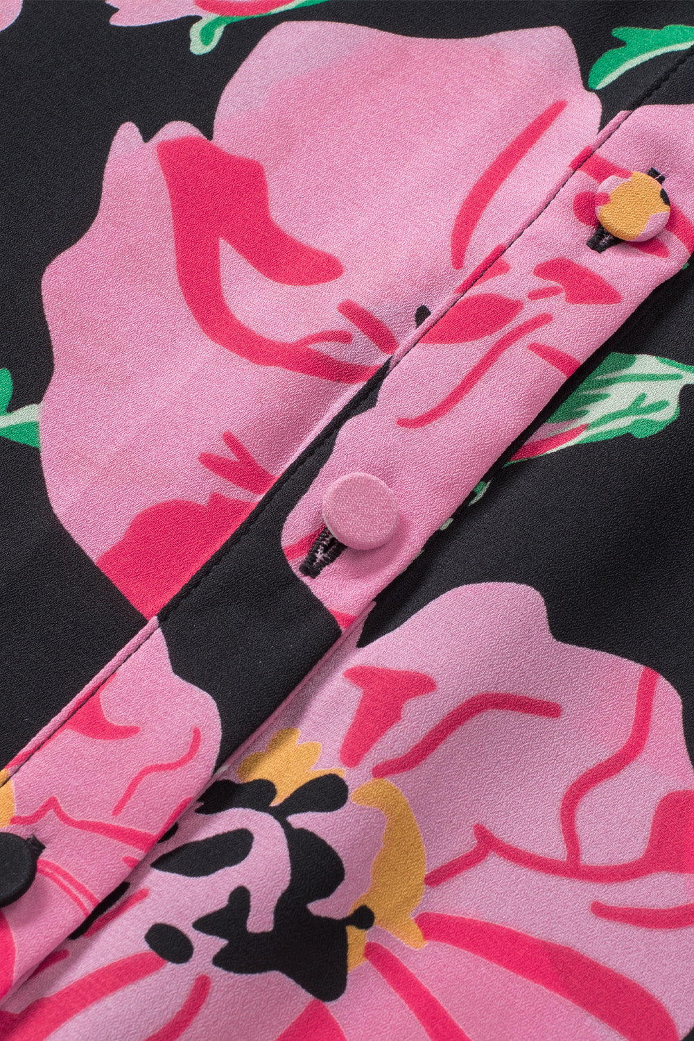 Camicia con maniche a lanterna con stampa a strisce zebrate rosa