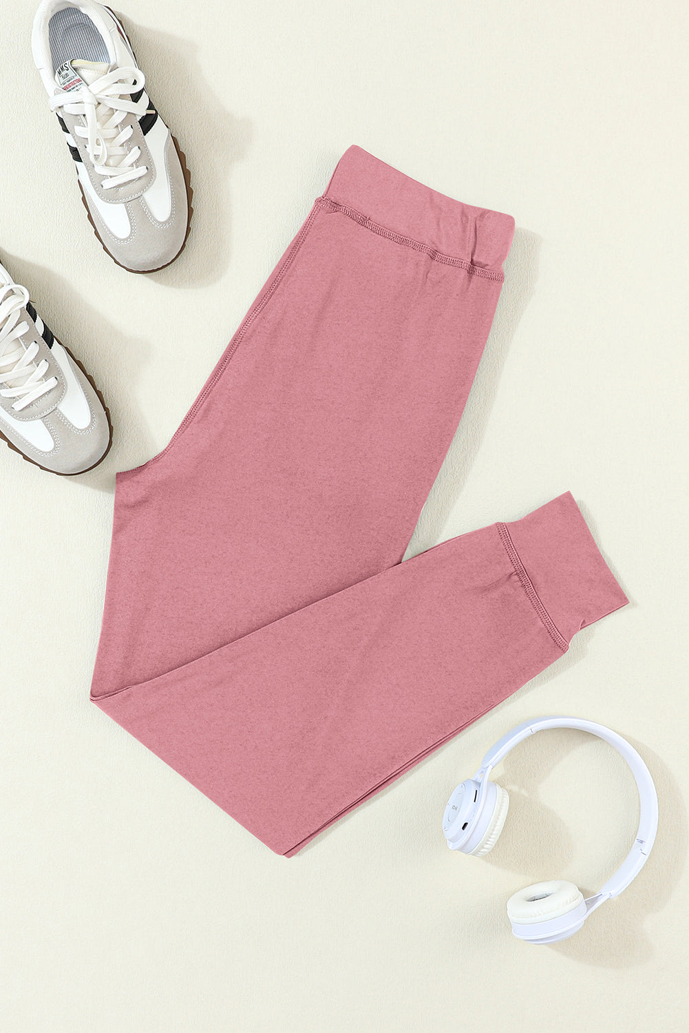 Pantalon de jogging fushia avec poches et cordon de serrage à la taille