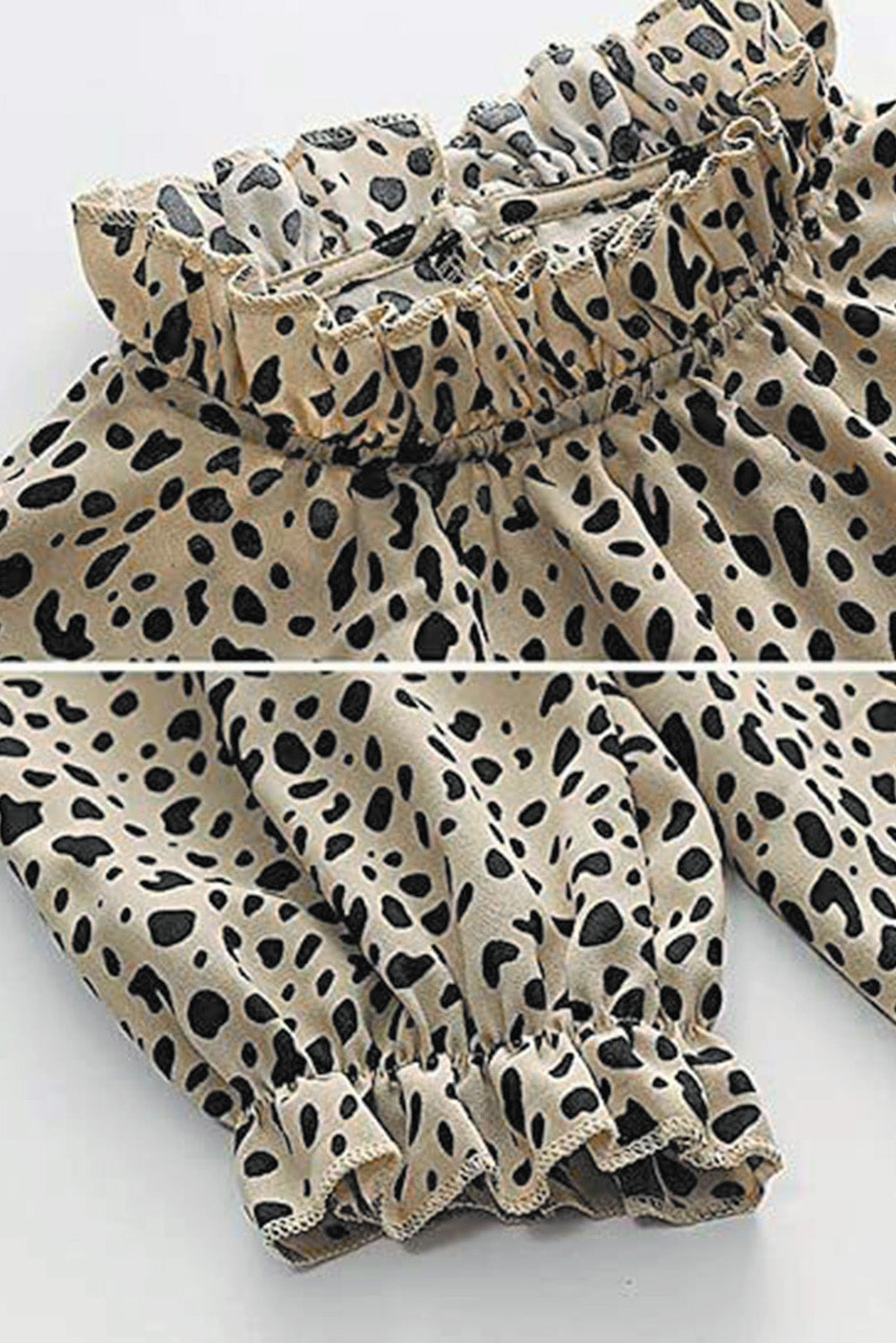 Kaki bluza s naborima i 3/4 rukava u obliku geparda
