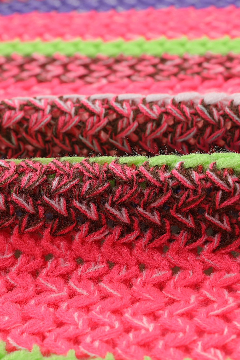Pleteni otvoreni prednji kardigan s kapuljačom na ružičaste pruge