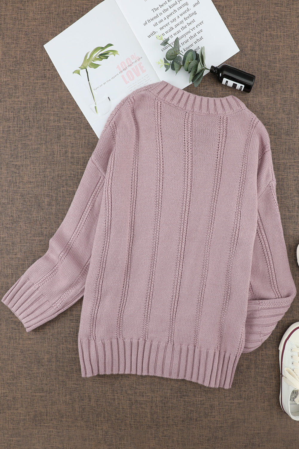 Wine Oversize Debel pulover pulover
