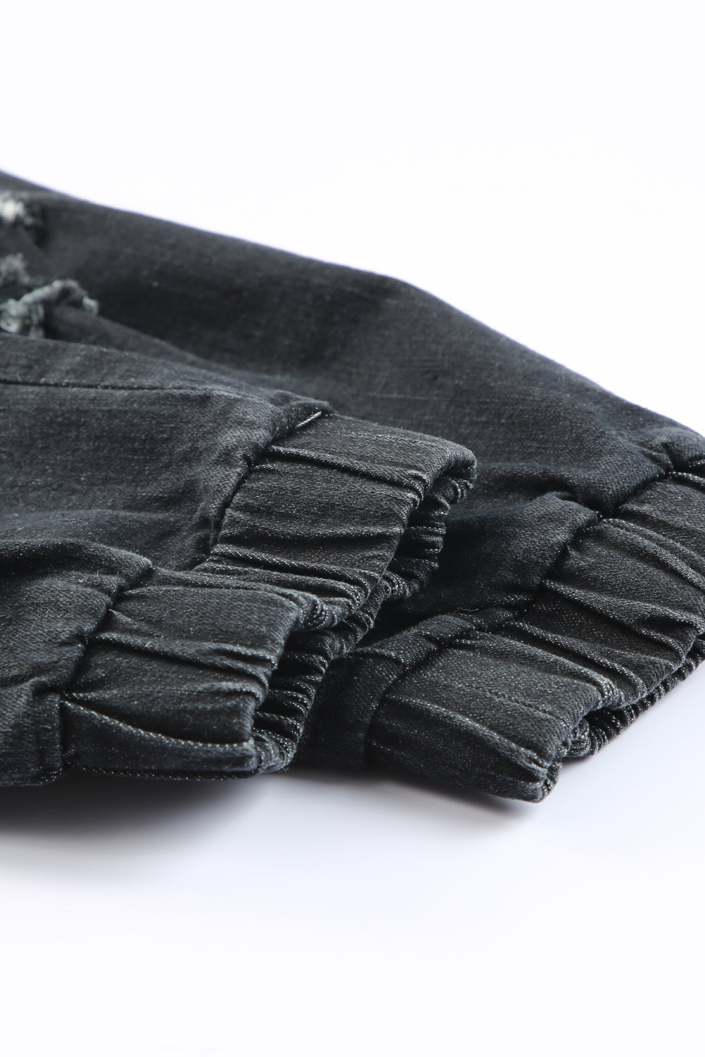Schwarze Denim-Jeans im Used-Look mit Taschen