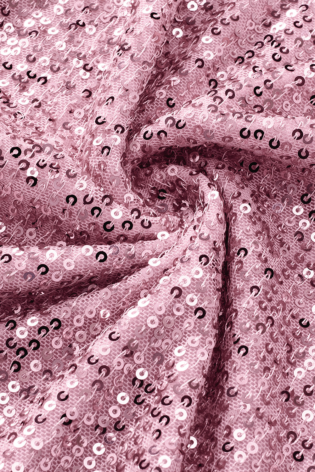 Rosafarbene, fließende Schlaghose mit glänzenden Pailletten in Übergröße