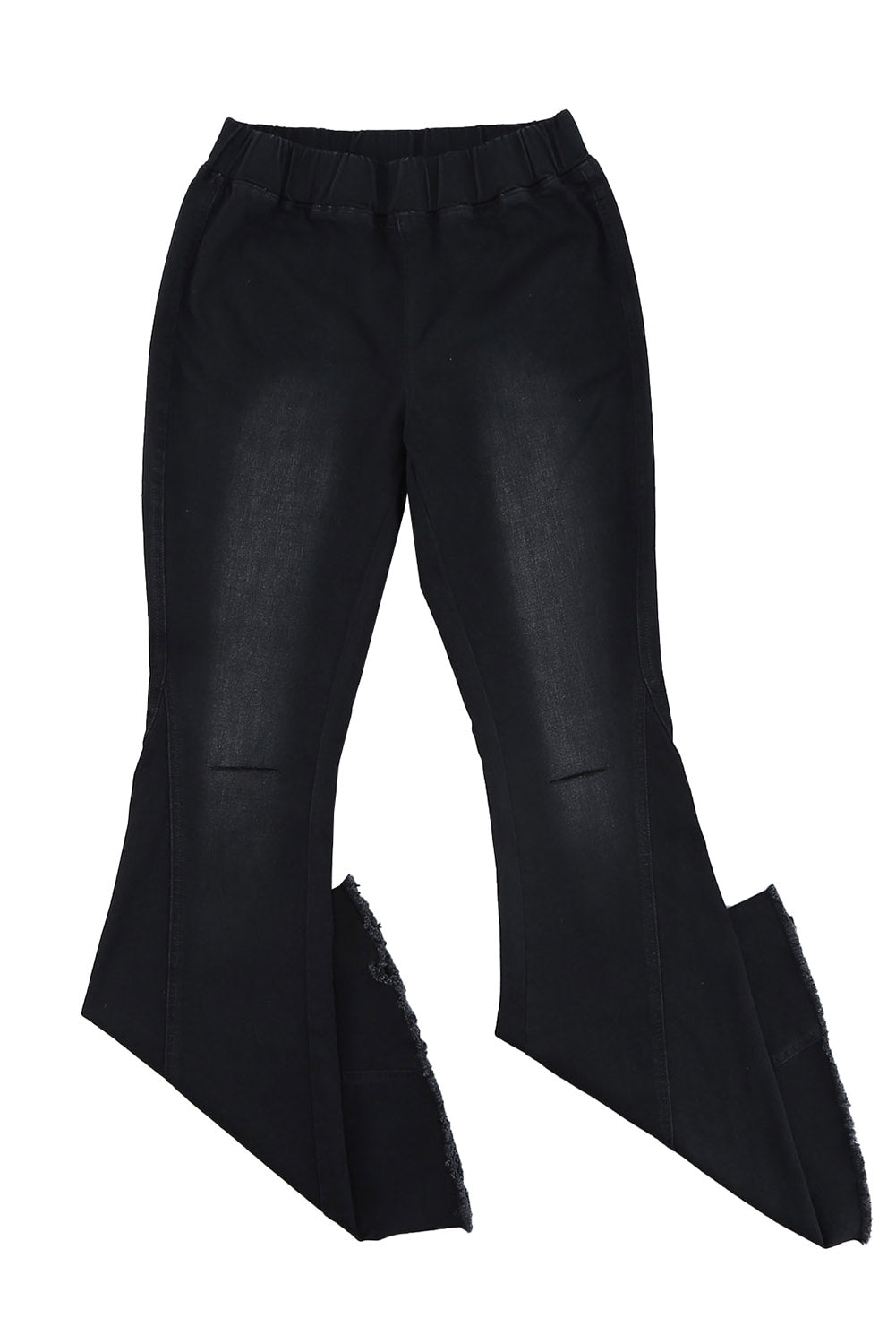 Schwarze Distressed-Jeans mit Bell-Bottom-Jeans