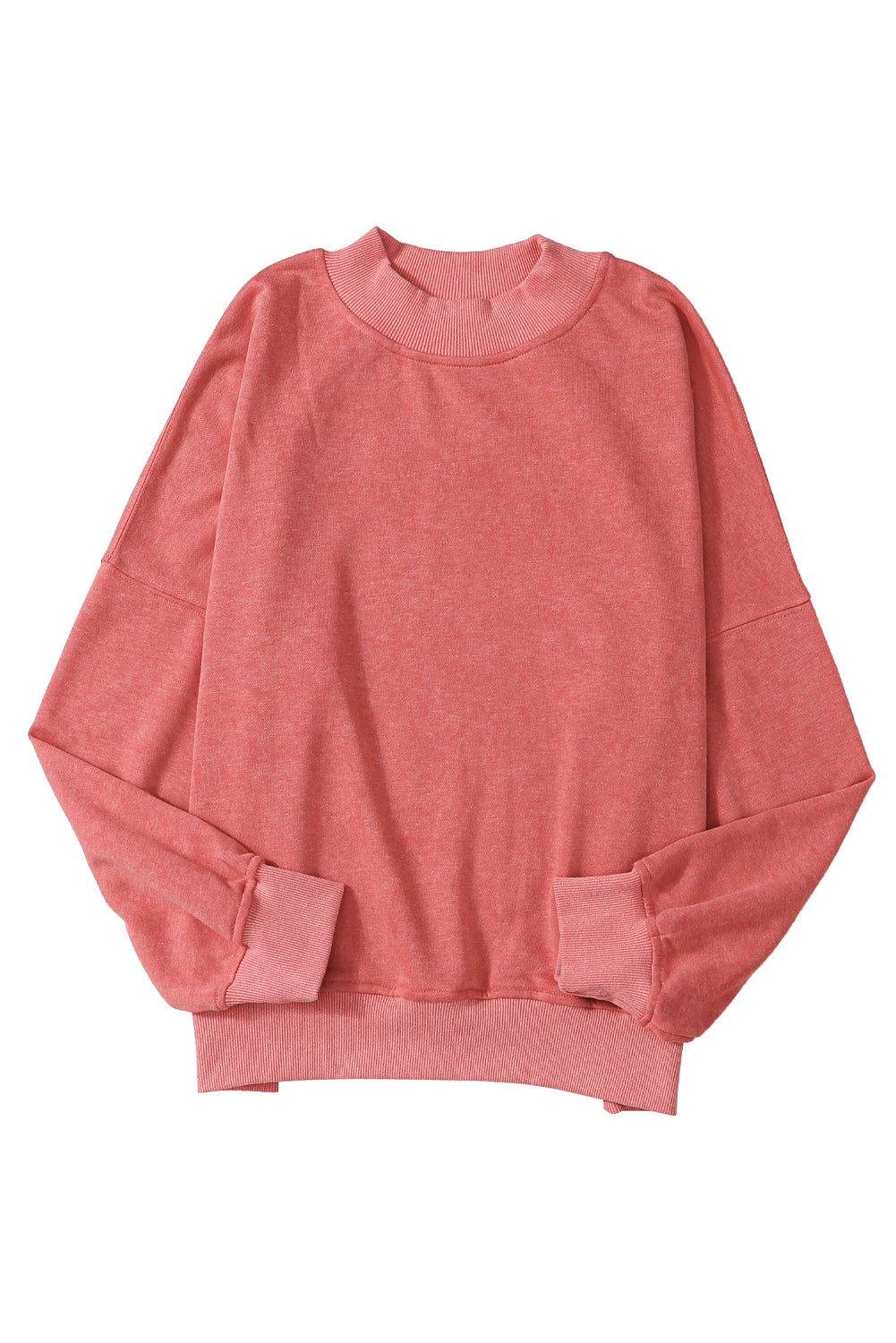 Red Dahlia Drop Shoulder Crew Neck Pullover Sweatshirt