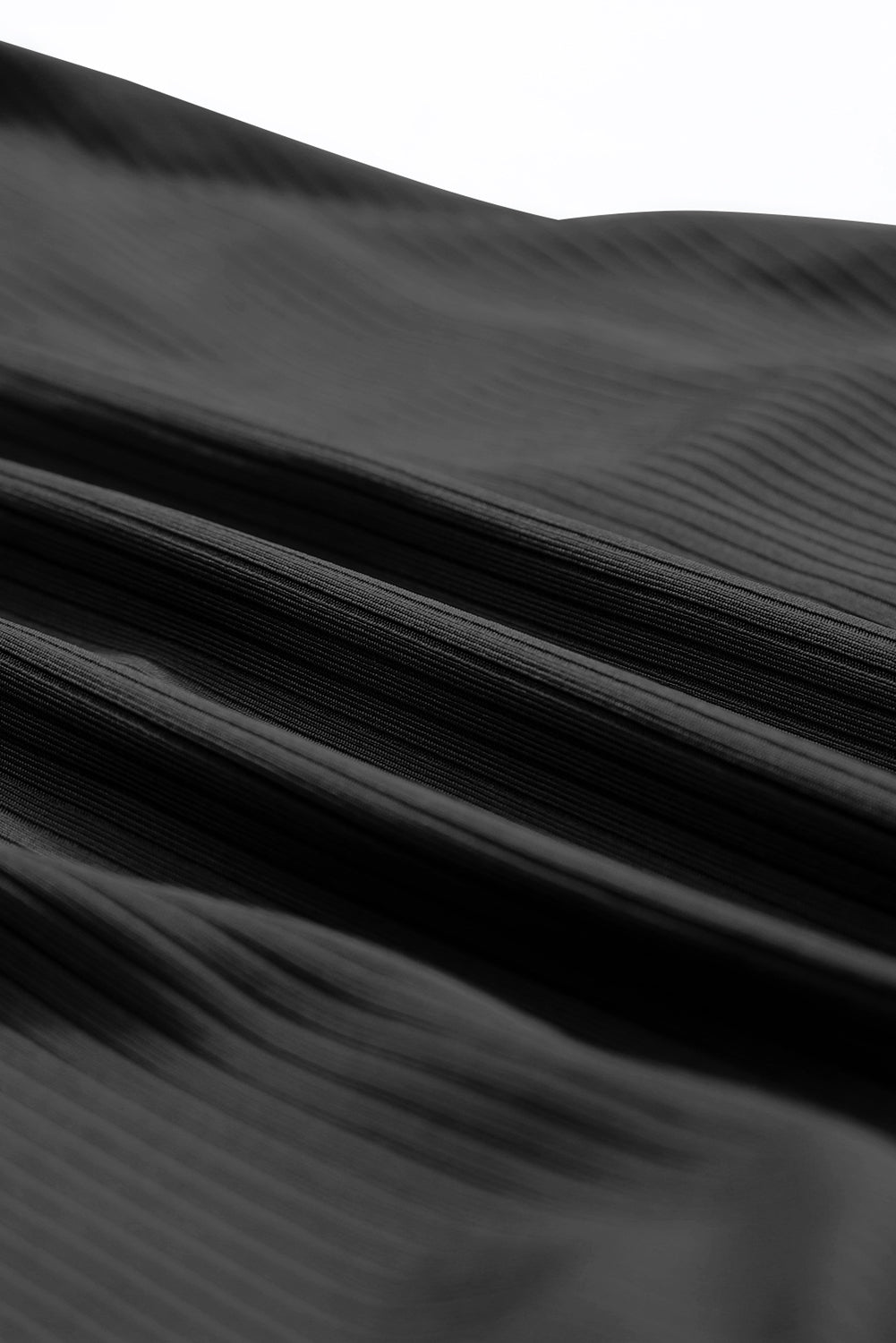 Robe de bain une pièce sportive côtelée noire à bretelles spaghetti