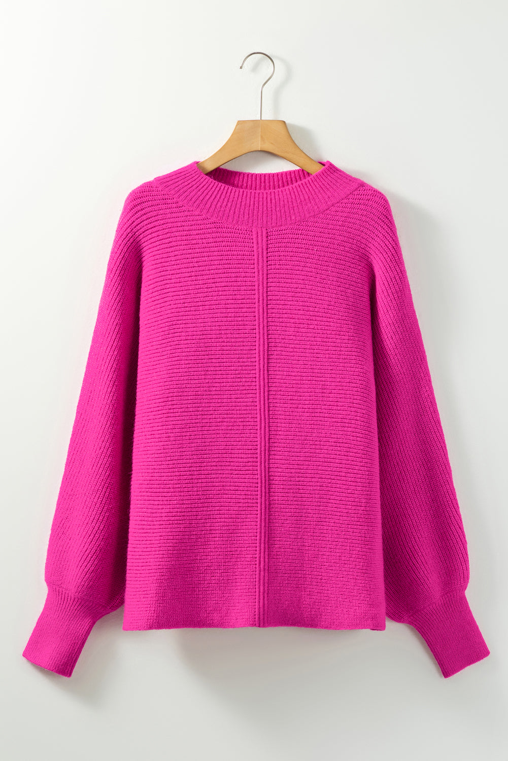 Rose Rib Knit Batwing Sleeve Sweater