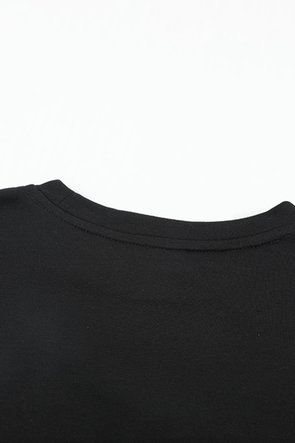 Sweat-shirt color block noir à coutures contrastées avec fentes