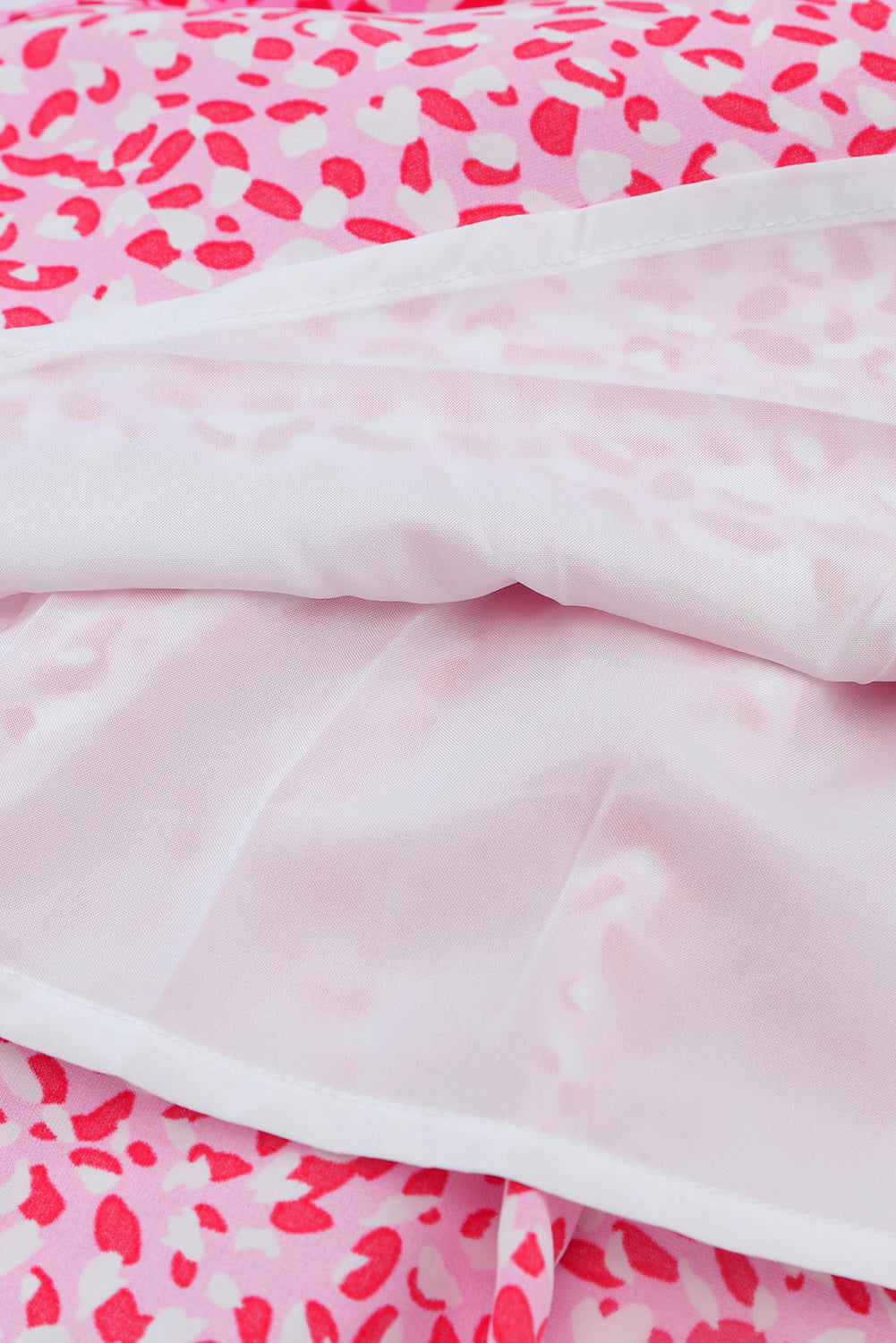 Ružičasta mini haljina bez rukava s leopard printom i vezicom oko struka