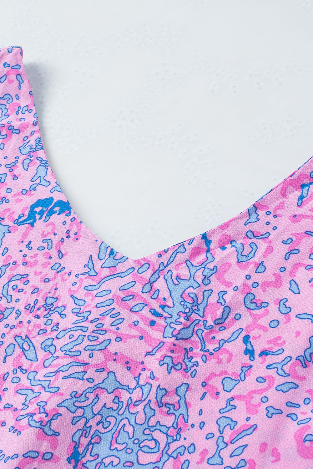 Vijolična majica brez rokavov z leopardjim vzorcem