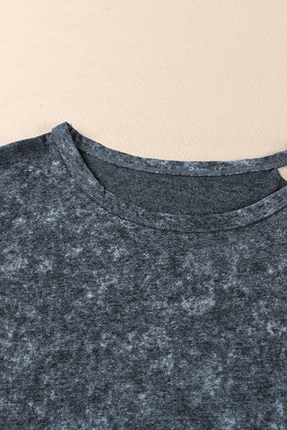 Gray Vintage Asymmetric Cold Shoulder T-shirt
