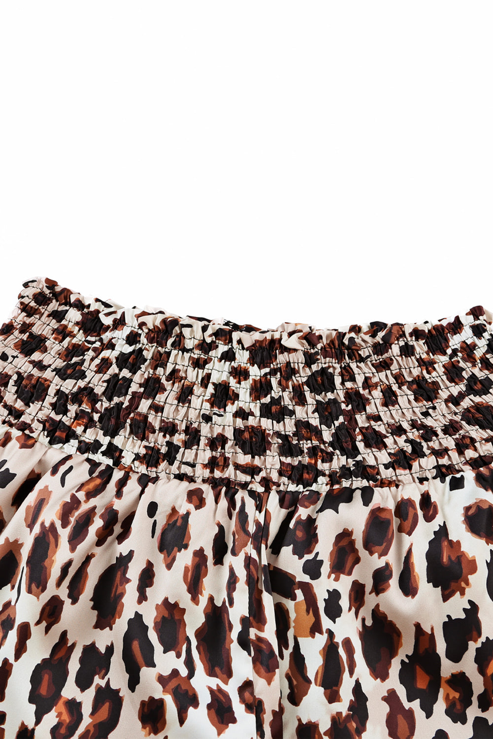 Lässige Shorts mit Leopardenmuster und gesmoktem Bund und hoher Taille