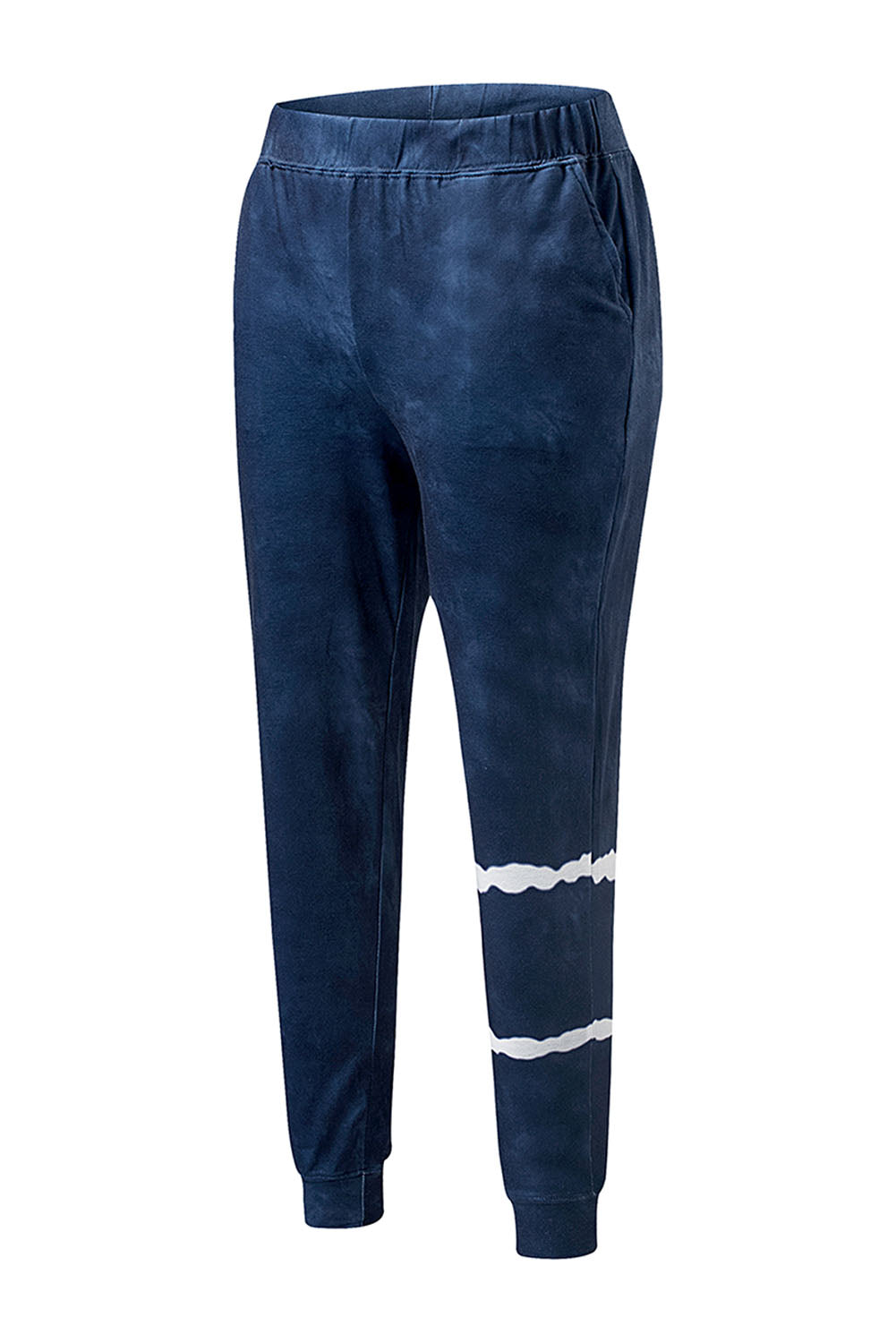 Set lounge con maniche lunghe e joggers a righe blu