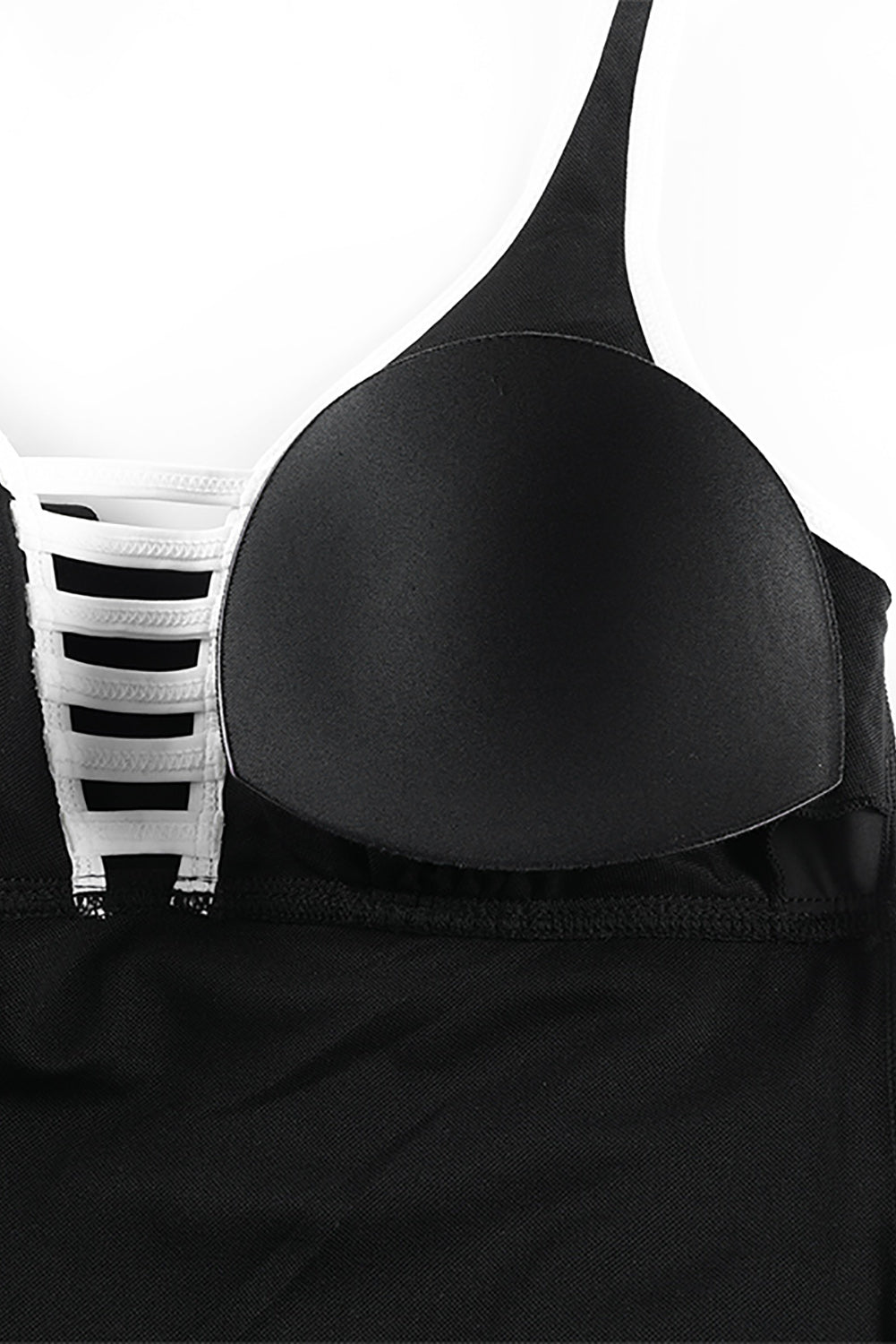 Crna jednodijelna kupaća haljina s V izrezom i bočnim razdjeljkom