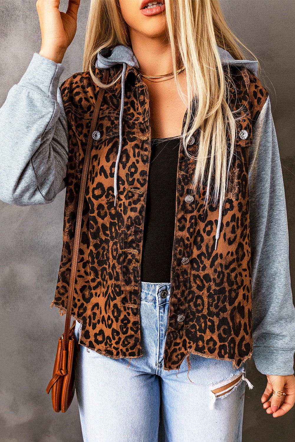 Leopard traper jakna s poderanom kapuljačom