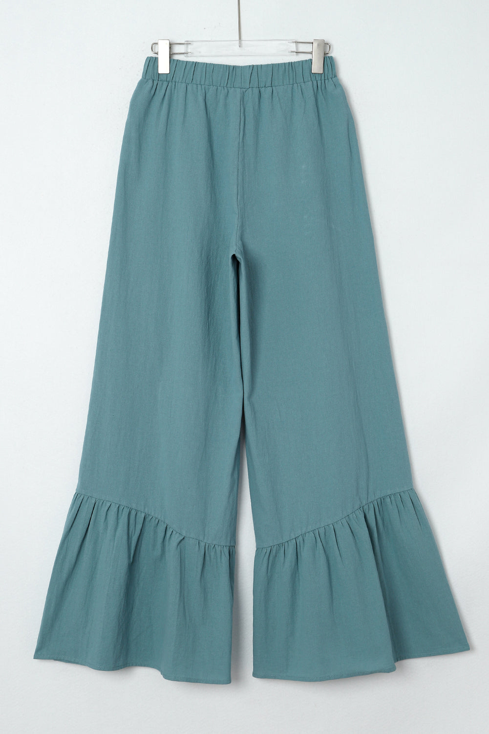 Dark Grey High Waist Ruffled Wide-Leg Pants