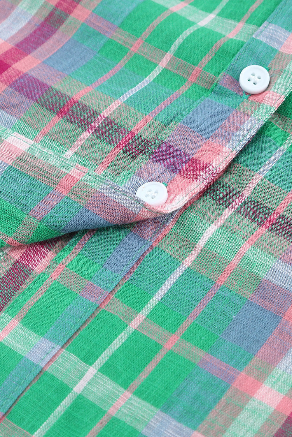 Camicia divisa abbottonata a maniche lunghe scozzese verde