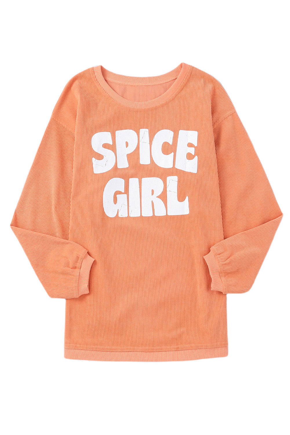 Orange Corded SPICY GIRL Graphic Sweatshirt